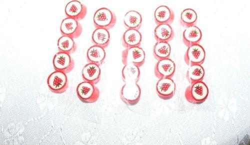 Çilek Desenli Parmak Lolly 24 Adet