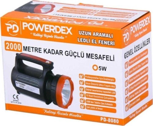 Ledli El Feneri 2 Km Mesafeli - 5 W Pd8080