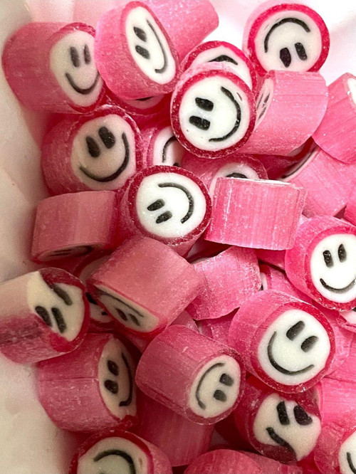 Pembe Gülenyüz Çilek Aromalı Lolly Şeker 500 Gr.