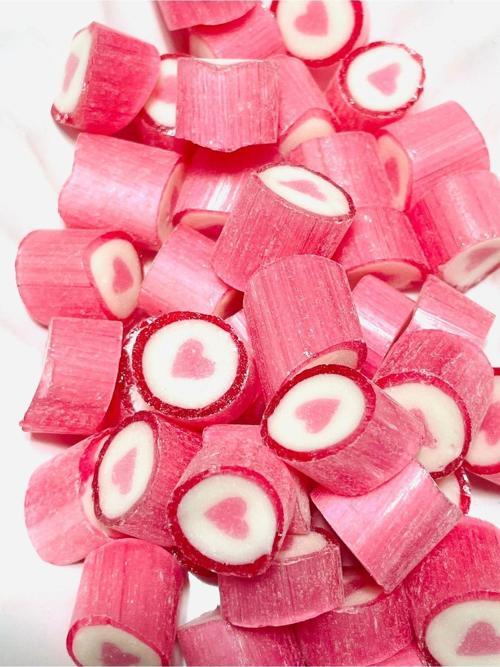 Pembe Kalp Desenli Lolly Akide Şeker 1000 Gr.