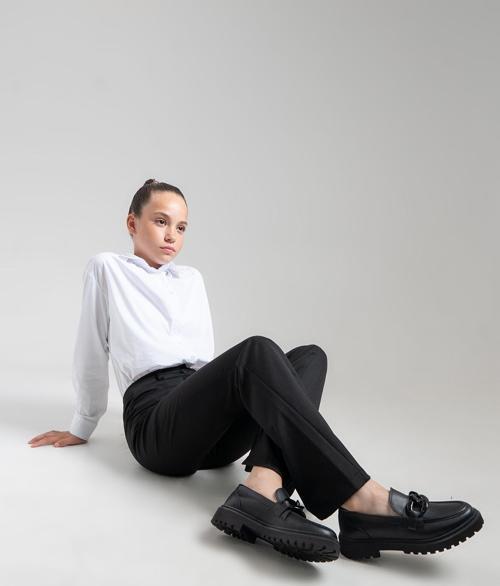 Kız Çocuk Siyah Anatomik Loafer Ayakkabı