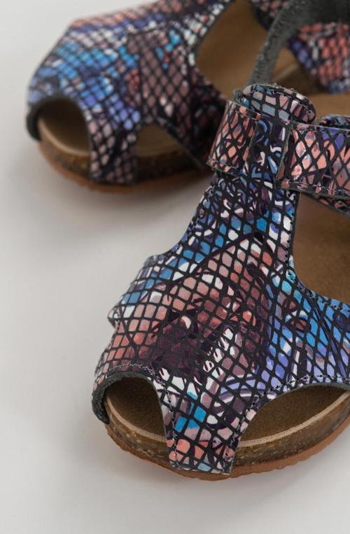 Unisex Çocuk Graffiti Deri Ortopedik Destekli Çocuk Sandalet