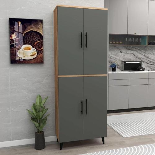 Home Enda 6 Raflı 4 Kapaklı Çok Amaçlı Dolap Atlantik Çam - Antrasit
