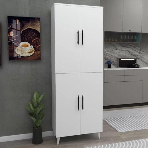 Home Enda 6 Raflı 4 Kapaklı Çok Amaçlı Dolap Beyaz