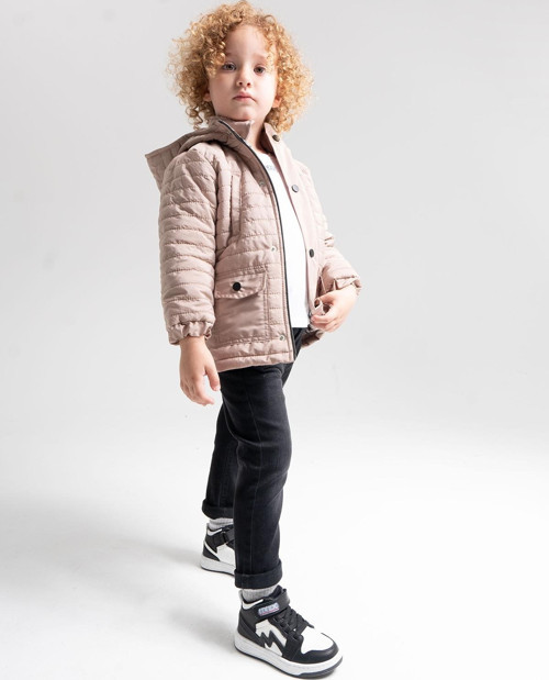 Unisex Çocuk Siyah-Beyaz Hakiki Deri Anatomik Sneakers Bot