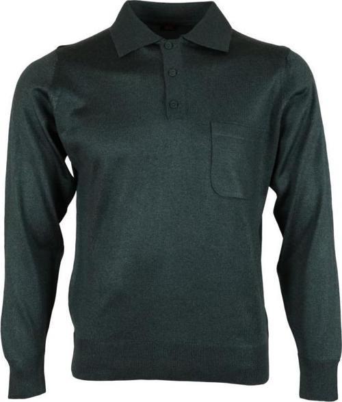 Erkek Yeşil Kazak Polo Yaka Yünlü Klasik Normal Kesim RAR00651