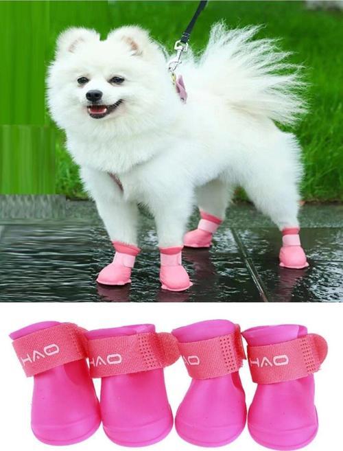 Silikon Su Geçirmez Kedi Köpek Ayakkabısı Cırt Cırtlı Pati Ayakkabısı