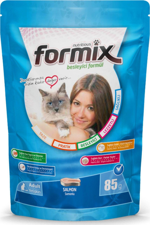 Somon Etli Jöleli Pouch Yetişkin Kedi Konservesi 85Gr X 24 Adet