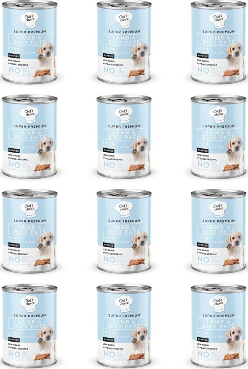 Tahılsız Kuzu Etli Ve Pirinçli Ezme Yavru Köpek Konservesi 400 Gr X 12 Adet