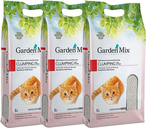 Bentonit Parfümsüz Ince Taneli Kedi Kumu 5 Lt X 3 Paket