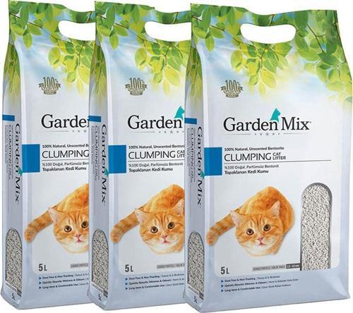 Bentonit Parfümsüz Kalın Taneli Kedi Kumu 5 Lt X 3 Paket