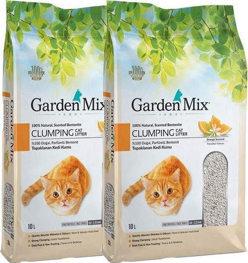 Bentonit Portakallı Ince Kedi Kumu 10 Lt 2Xpaket