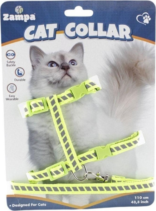 Parçalı Reflektörlü Kedi Gövde Tasması 110 Cm