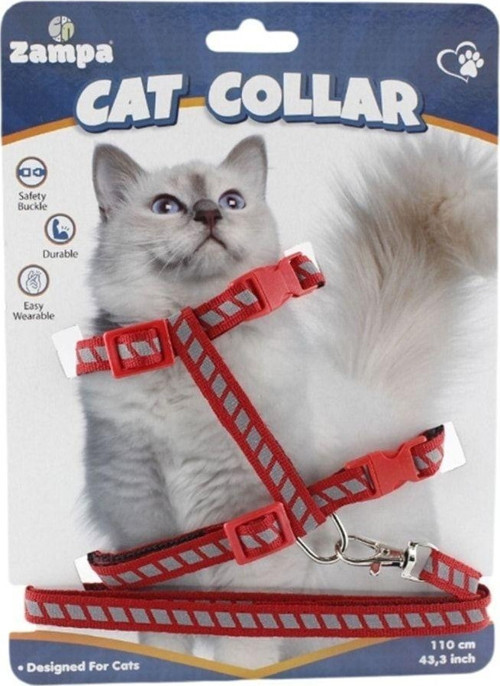 Parçalı Reflektörlü Kedi Gövde Tasması 110 Cm