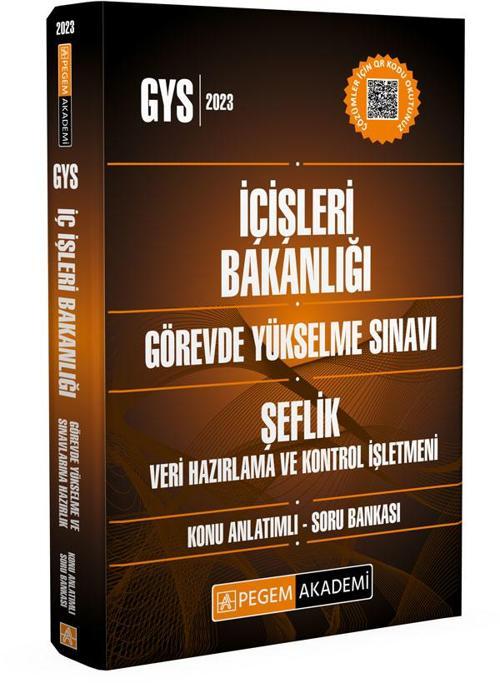 2023 İçişleri Bakanlığı Görevde Yükselme Sınavı Şeflik Unvanı-Veri Hazırlama Ve Kontrol İşletmeni Ko
