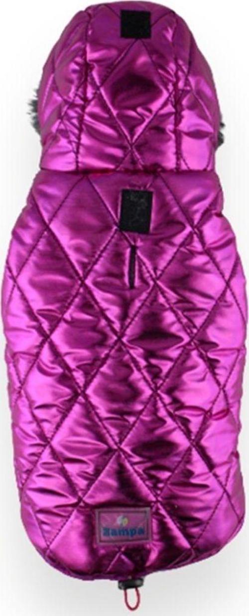 Shiny Kapüşonlu Mont Fuşya Medium
