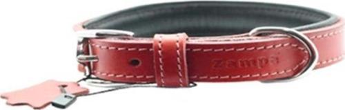 Yumuşak Dokulu Gerçek Deri Tribeca Köpek Boyun Tasması Kırmızı 2X42 Cm