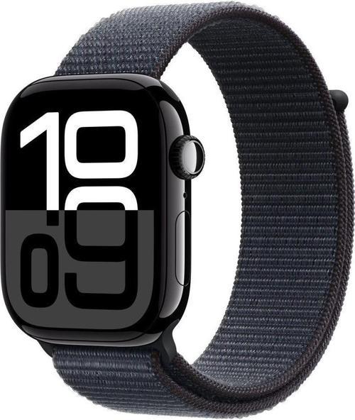 Watch Series 10 GPS 42mm Simsiyah Alüminyum Kasa ve Mürekkep Moru Spor Loop Kordon Akıllı Saat ( Apple Türkiye Garantili)