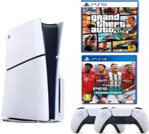 Playstation 5 Slim Cd + 2. Ps5 Kol + Pes 2021 + GTA 5 (İthalatçı Garantili)