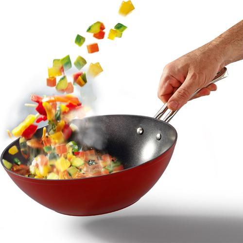 Pro-Plus 24cm Kırmızı Wok Tava & Titanyum Kaplama