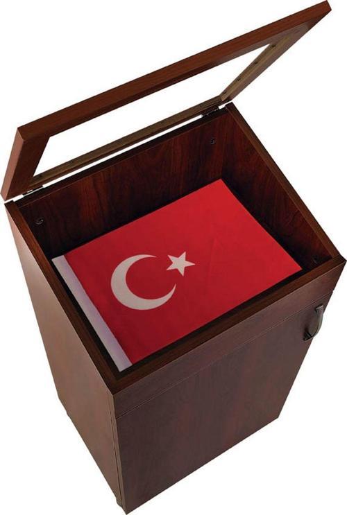 85X50X35 Suntalem Bayrak Dolabı Camlı Kapaklı Bayrak Dolap