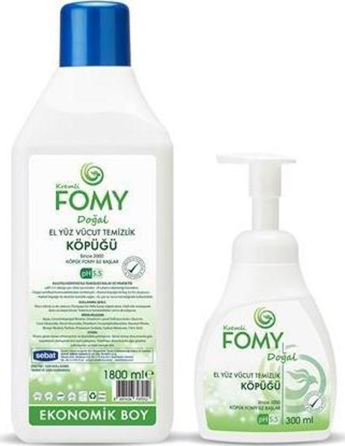Doğal Narin El Temizleme Köpüğü Özenle Hazırlanmış Nemlendirici Yenileyici Formül 300+1800ml