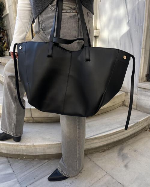 Oversize Cüzdanlı Günlük Çanta Siyah
