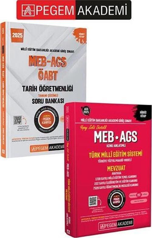 PEGEM AKADEMİ 2025 MEB-AGS-ÖABT Tarih Tamamı Çözümlü Soru Bankası  + 2025 MEB-AGS Konu Anlatımlı Tür