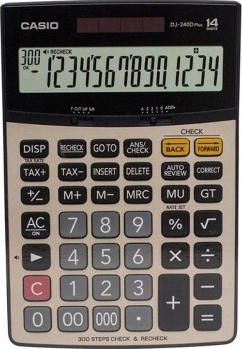 Casio Dj-240D Plus Yüzde Yapabilen İşlem Kontrollü Hesap Makinesi