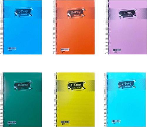 Umut U-Deep A4 Spiralli Plastik Kapak Ekstra 72 Yaprak Defter Kareli 12'li