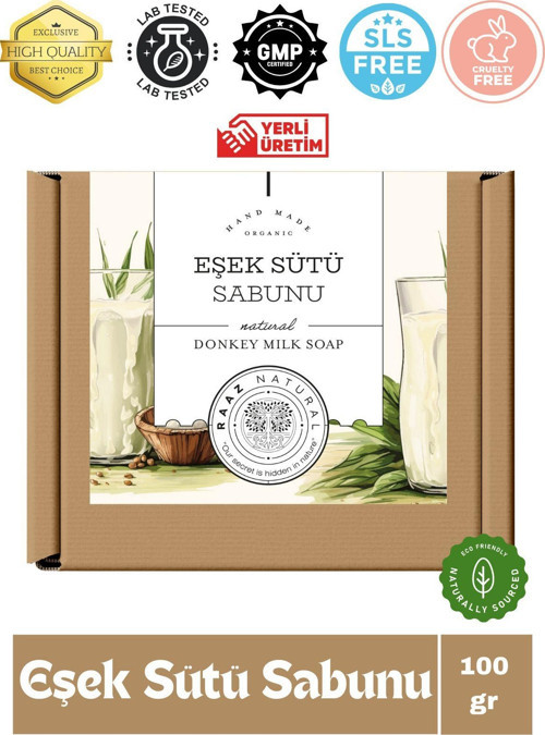 Doğal Eşek Sütü Sabunu El Yapımı Nemlendirici, Cilt Temizleme 100 Gram