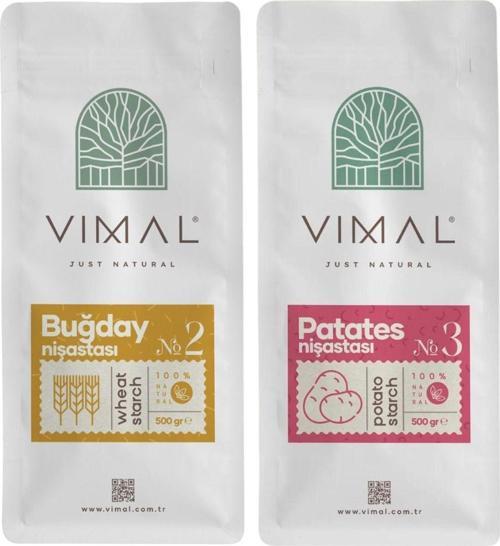 Doğal Buğday Nişastası 500 Gr Ve Doğal Patates Nişastası 500 Gr 2Li Set Kilitli Ambalaj