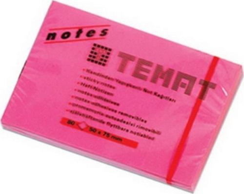 Yapışkanlı Not Kağıt 50x75 MM Fosforlu Pembe