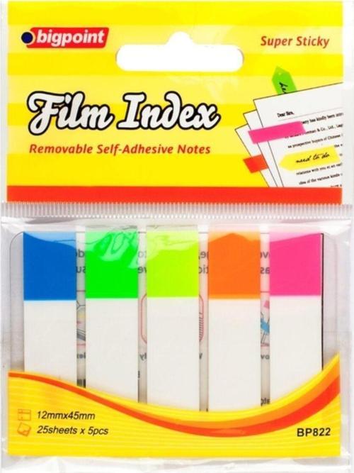 Yapışkanlı Film Index 5 Renk Beyazlı
