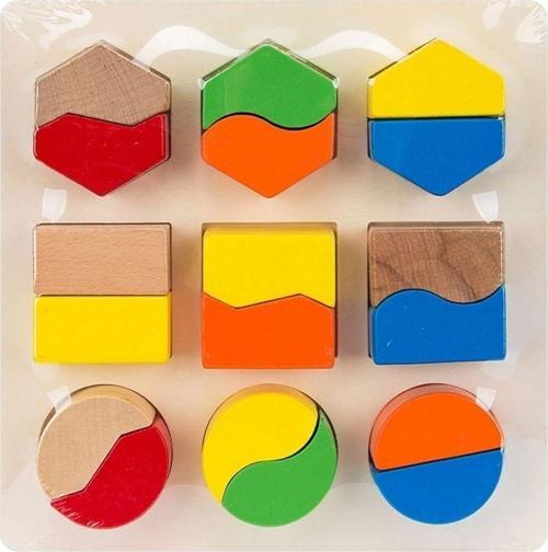 Ahşap Geometrik Şekilli Bloklar 18 Parça