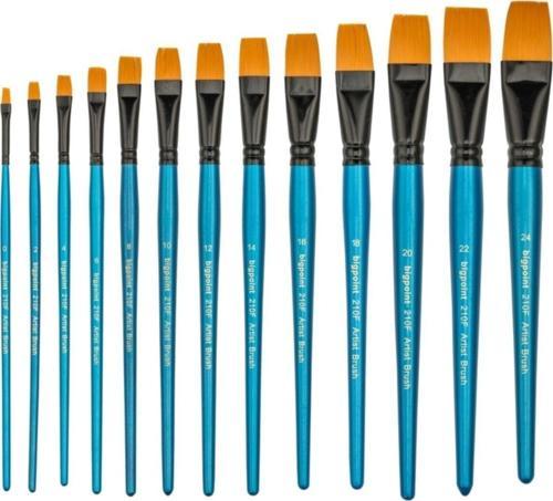 210F Serisi Sentetik Kıl Düz Kesik Fırça No 0-2-4-6-8-10-12-14-16-18-20-22-24 (13 Lü Set)