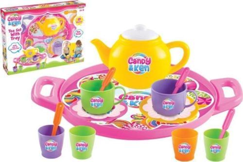 Dede Oyuncak 01593 Candy Tepsili Çay Seti 17 Parça