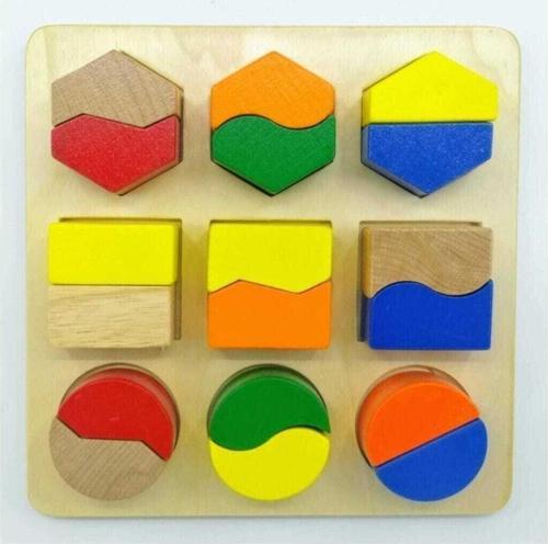 Hongji Ahşap Geometrik Şekilli Bloklar 18 Parça