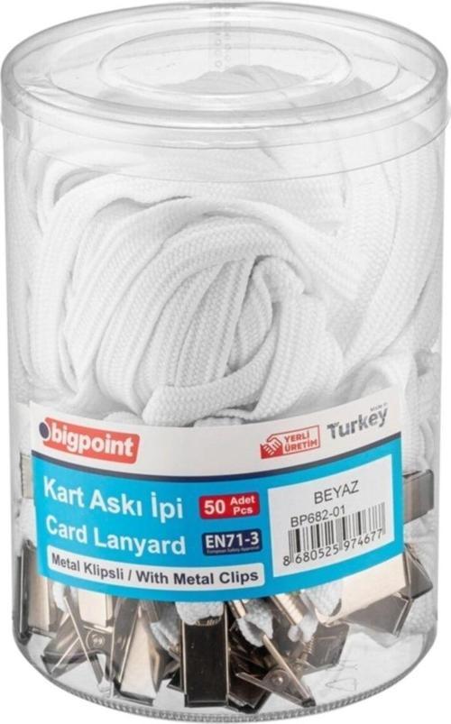 Metal Klipsli Yaka Ipi Beyaz (Yerli Üretim)