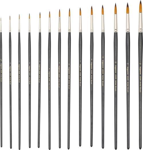 200R Serisi Sentetik Kıl Yuvarlak Fırça Seti