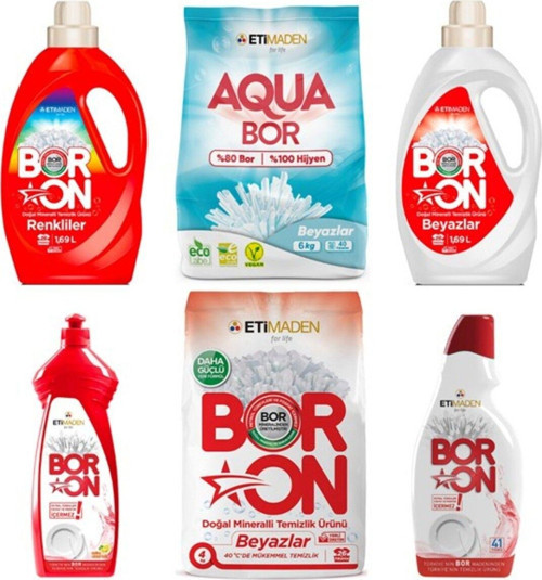 Aquabor Toz Çamaşır Deterjanı 6Kg Beyazlar Seti + (Boron Beyazlar)