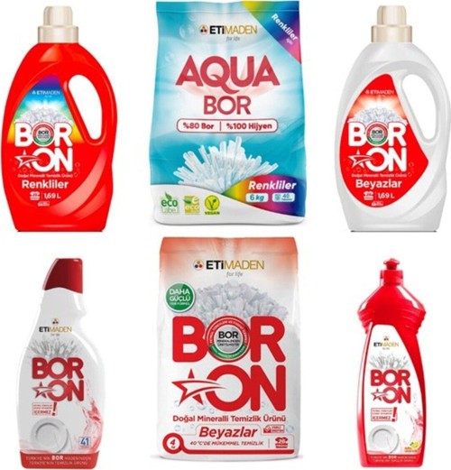 Aquabor Toz Çamaşır Deterjanı 6Kg Renkliler Seti (Boron Beyazlar)
