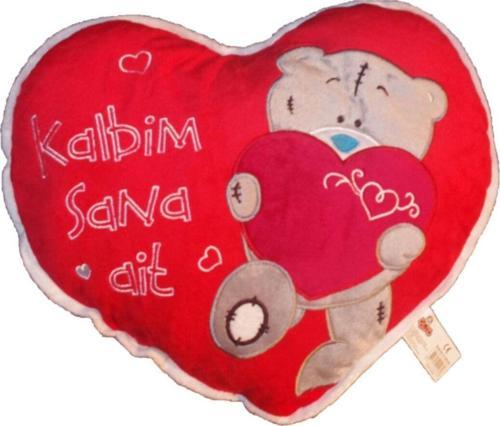 Kent Kalbim Sana Ait Kalp Yastık Kırmızı Peluş