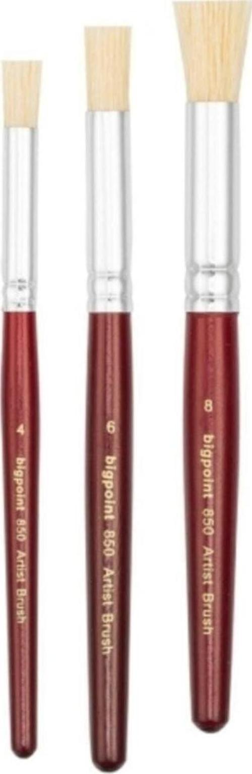 850 Serisi Doğal Kıl Tampon (Stencil) Fırçası No 4 - 6 - 8 ( 3 Lü Set ) 1 Takım