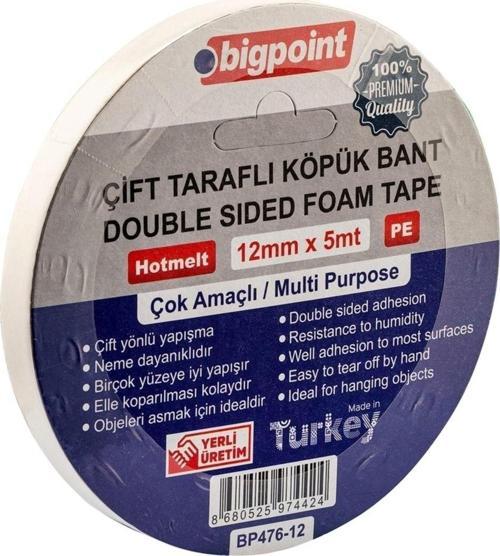 Çift Taraflı Köpük Bant 12Mmx5M