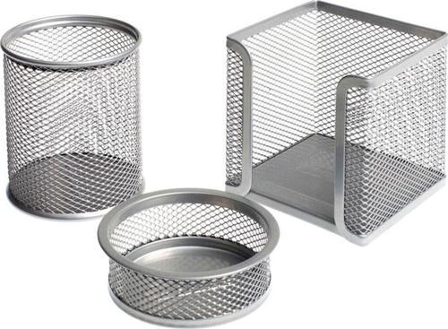 Metal Perfore 3`Lü Set Silver