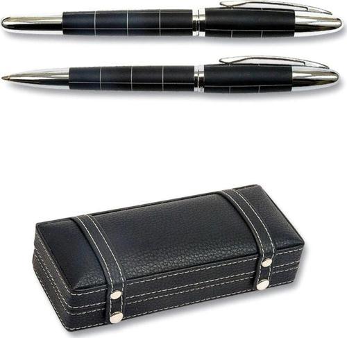 Steelpen 1711 Slayt Dolma Kalem + Tükenmez Kalem Set Siyah