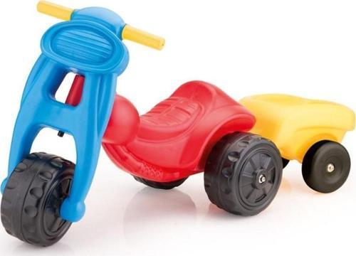 3 Tekerlekli Römorklu Bingit Araba 7043 Oyuncak Motor Römorklu