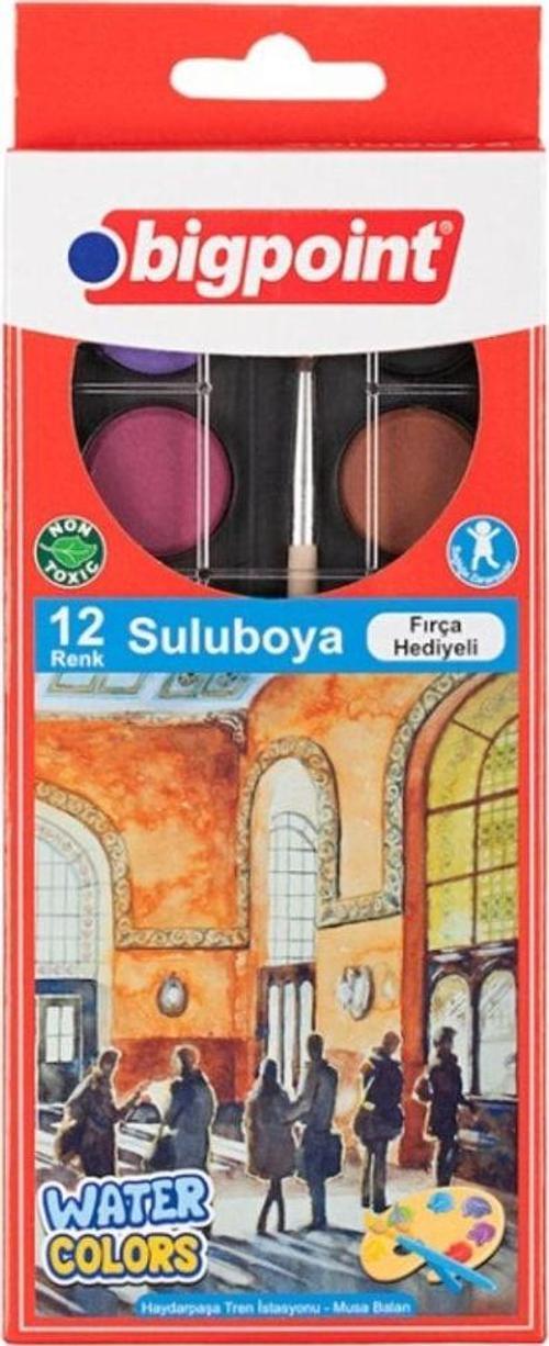 Suluboya 12 Renk + Fırça Hediyeli