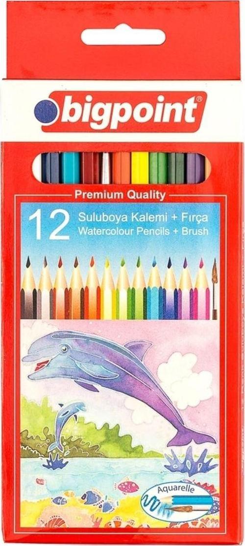Aquarelle Sulu Boya Kalemi 12 Renk Fırçalı